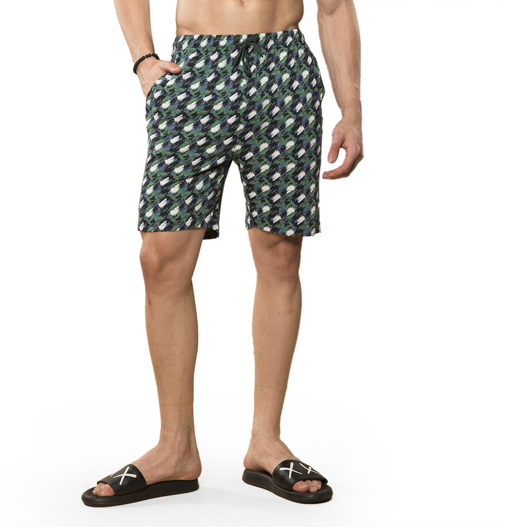 Manorama D2_0642 copy ADONiS Men's Printed Bermuda Shorts | 100% Cotton Flexible Knit Fabric | Comfortable Casual Shorts for Men | Elastic Waist with Drawstring | Stylish Summer Lounge & Outdoor Wear - Image 1
