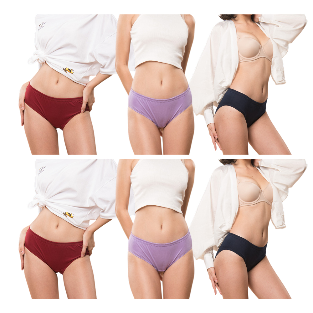 Aphro Women Solid Colour Hipster Panty | Premium Cotton Women Underwear | Soft Stretchable Mid Rise Brief Panty | Comfortable Daily Wear Innerwear for Women